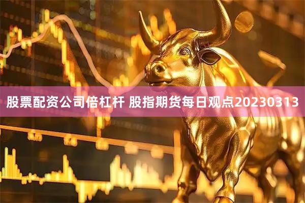 股票配资公司倍杠杆 股指期货每日观点20230313